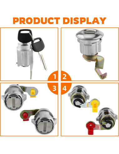 Cilindro de Cerradura de Encendido GoaMotors 4PCS para Toyota