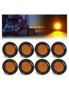 8 Luces LED Ámbar 2.5" PVerandio para Remolque 12V