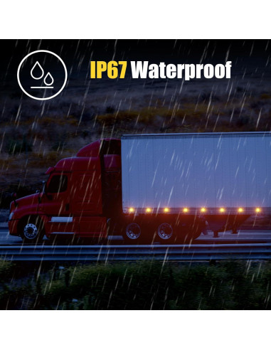 8 Luces LED Ámbar 2.5" PVerandio para Remolque 12V