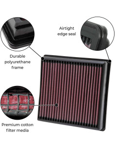 Filtro de aire K&N 33-3045 para Mitsubishi/Toyota 2004-2024 2