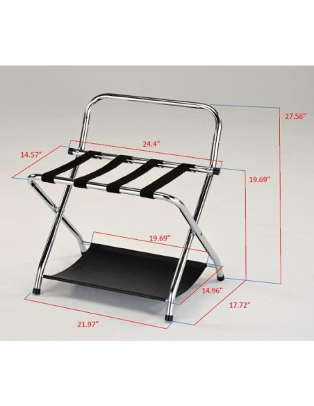 Soporte Plegable para Equipaje Kings Brand Venet - Metal Negro