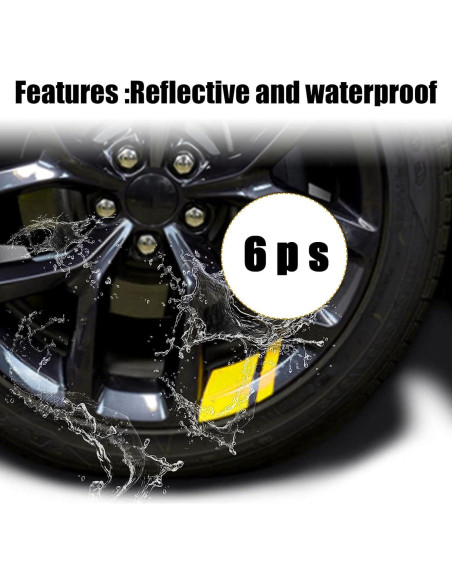 Calcomanías Reflectantes para Llantas Gunhunt 6 PCS Amarillo