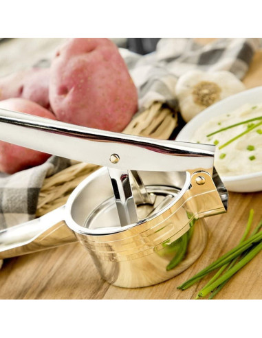 Prensador de Papas ZKKEIIE de Acero Inoxidable 425g con 3 Discos