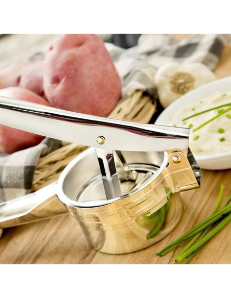 Prensador de Papas ZKKEIIE de Acero Inoxidable 425g con 3 Discos