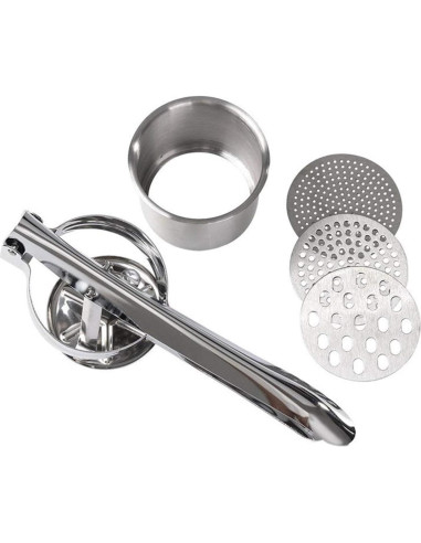 Prensador de Papas ZKKEIIE de Acero Inoxidable 425g con 3 Discos