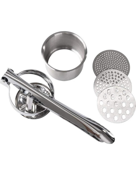 Prensador de Papas ZKKEIIE de Acero Inoxidable 425g con 3 Discos