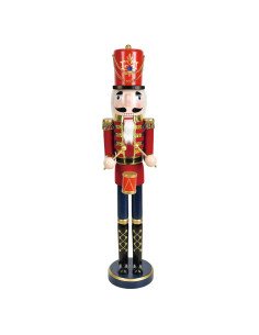 Soldado de Madera Jeco 91.44 cm con Tambor Rojo Decorativo