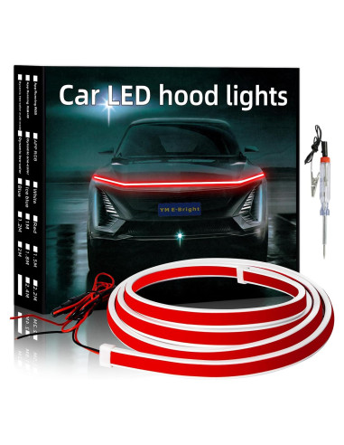 Tira de Luz LED YM E-Bright 70" Rojo Impermeable para Auto