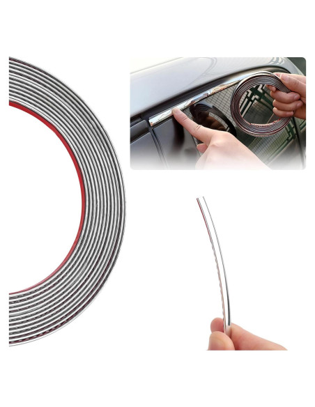 Cinta de Moldura Cromada Figpade 5m Universal para Automóviles