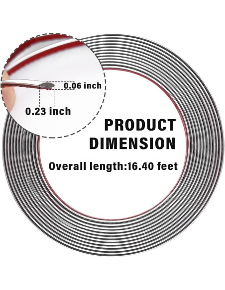 Cinta de Moldura Cromada Figpade 5m Universal para Automóviles