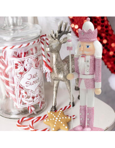 Adorno Cascanueces Rey Soldado 30cm LULU Deer Rosa 2