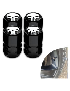 Tapas de Válvula de Neumático ijuicy 4 PCS Calavera Blanco
