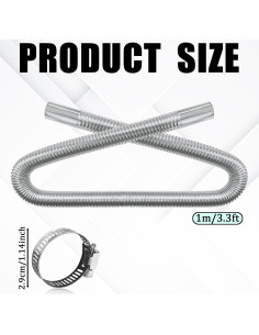 Tubo de escape flexible QKYS 100 cm para calefactor diésel 2