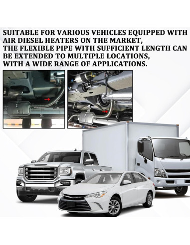 Tubo de escape flexible QKYS 100 cm para calefactor diésel