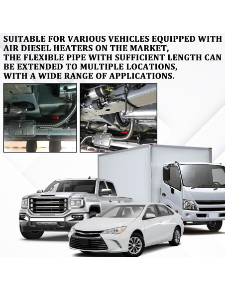 Tubo de escape flexible QKYS 100 cm para calefactor diésel