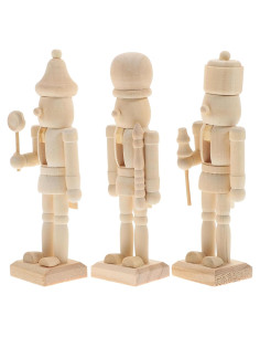 Cascanueces de Madera MAGICLULU 3 Piezas Decoración DIY 12x4.5cm