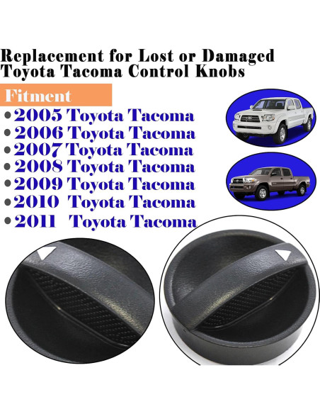 Paquete de 3 perillas de control HVAC Toyota Tacoma 2005-2011