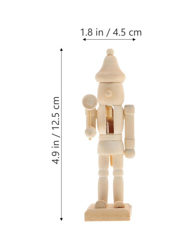 Cascanueces de Madera MAGICLULU 3 Piezas Decoración DIY 12x4.5cm