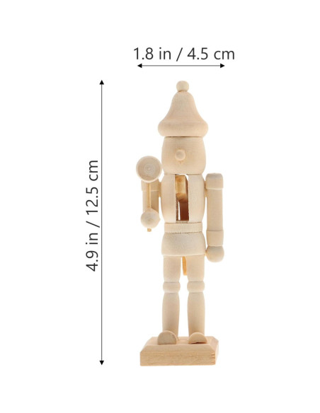 Cascanueces de Madera MAGICLULU 3 Piezas Decoración DIY 12x4.5cm