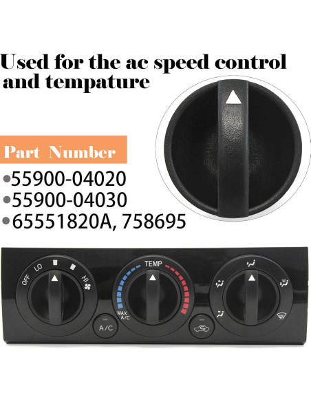 Paquete de 3 perillas de control HVAC Toyota Tacoma 2005-2011