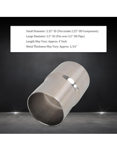 Adaptador Reductor Tubería Escape SSN Acero Inoxidable 10 cm