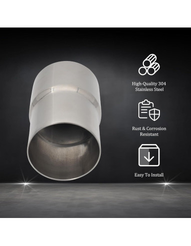 Adaptador Reductor Tubería Escape SSN Acero Inoxidable 10 cm