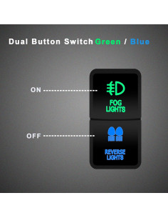 Interruptor Doble Pulsador 12V BACAUTOPARTS Verde Azul 2