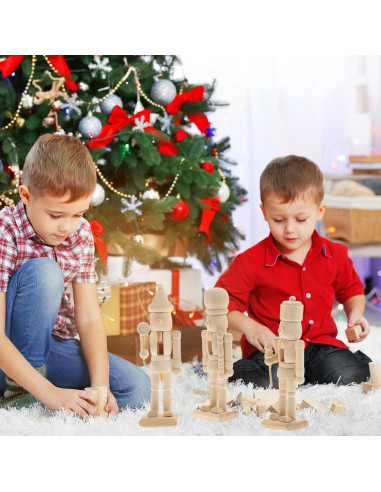 Cascanueces de Madera MAGICLULU 3 Piezas Decoración DIY 12x4.5cm