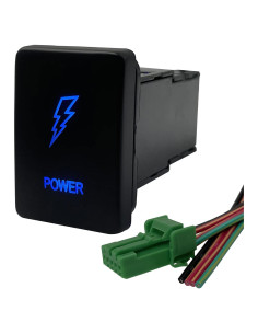 Interruptor pulsador LED azul 3A 12V para Toyota