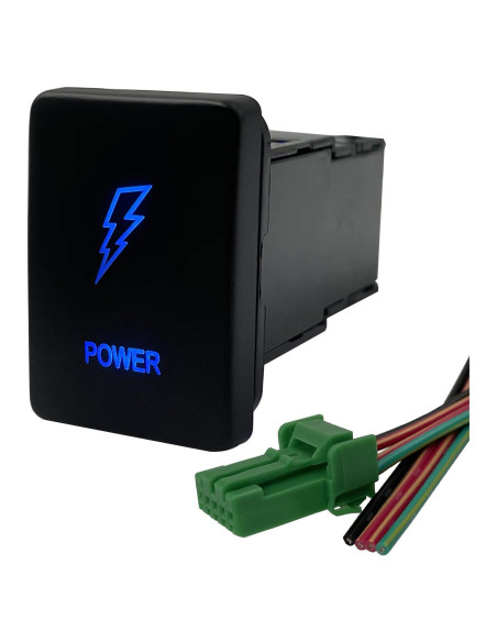 Interruptor pulsador LED azul 3A 12V para Toyota