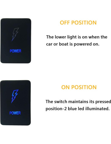 Interruptor pulsador LED azul 3A 12V para Toyota