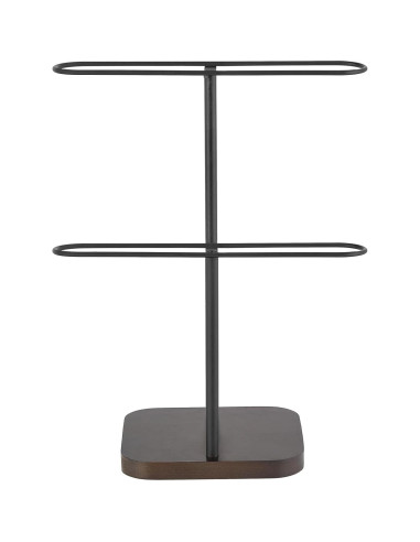 Organizador de Gafas Mkono 24 Pares 2 Niveles Metal y Madera Negro