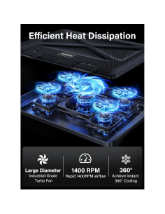 Base de Enfriamiento Kootek para Laptop 12-17" con 5 Ventiladores 2