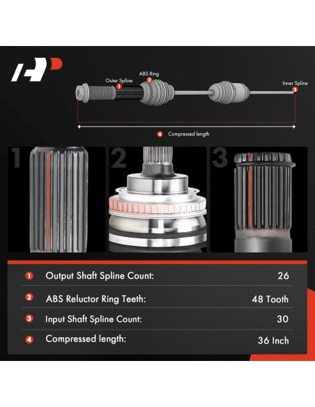 Eje CV Derecho A-Premium para Toyota Corolla 2005-2006 1.8L