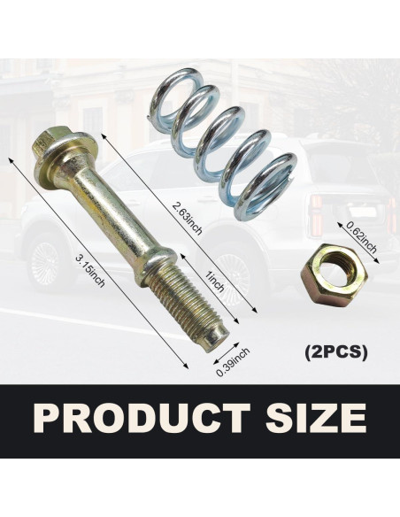 Tornillo y Resorte de Escape DXNQ 2 Pcs Acero al Carbono