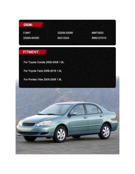 Inyectores de combustible TAUTOY FJ847 para Toyota Yaris Corolla