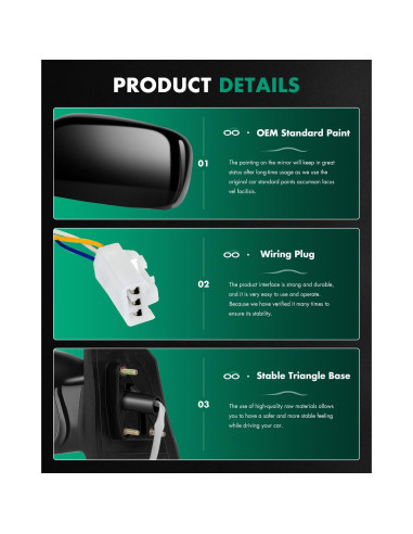 Espejo Retrovisor Lateral Derecho SCITOO Corolla 2003-2008