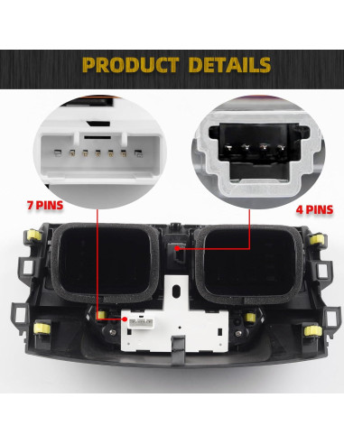 Panel de Ventilación A/C Dasbecan con Reloj para Toyota Corolla 2009-2013