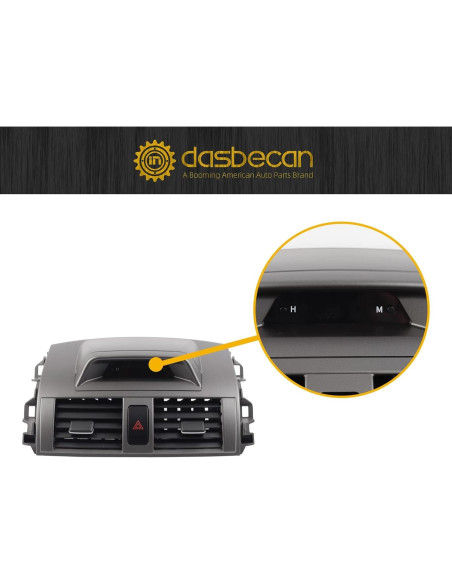Panel de Ventilación A/C Dasbecan con Reloj para Toyota Corolla 2009-2013