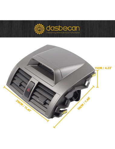 Panel de Ventilación A/C Dasbecan con Reloj para Toyota Corolla 2009-2013
