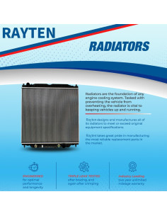 Radiador Rayten 13049 para Toyota Corolla 09-17 y Matrix 09-12 2