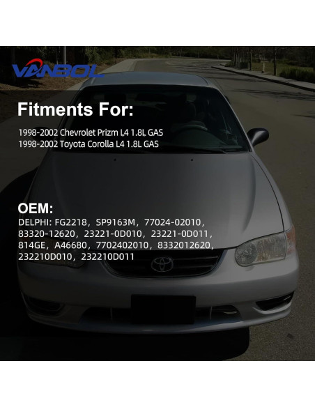 Módulo Bomba de Combustible Eléctrica VANBOL para Chevy Prizm y Toyota Corolla 1.8L 1998-2002