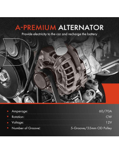 Alternador A-Premium 12V 60A/70A para Toyota Corolla/Celica 2