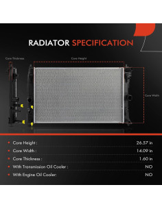 Radiador de Refrigerante A-Premium para Toyota Corolla 2022-2023 2
