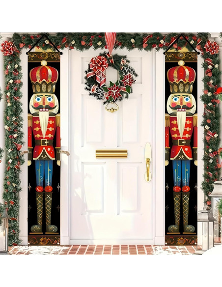 Banderas de Porche Navidad BlissYard Cascanueces 200 x 30 cm