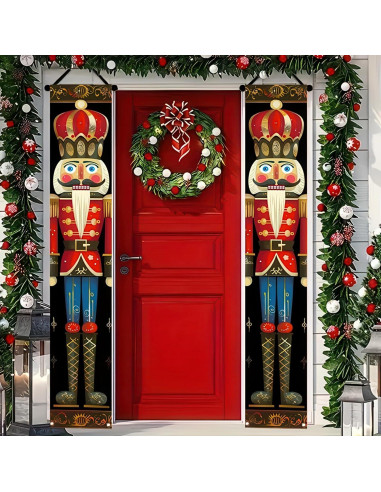 Banderas de Porche Navidad BlissYard Cascanueces 200 x 30 cm