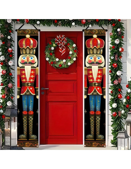 Banderas de Porche Navidad BlissYard Cascanueces 200 x 30 cm