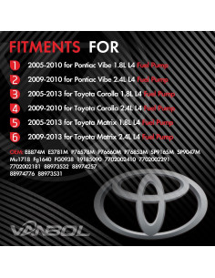 Conjunto Bomba de Combustible Eléctrica VANBOL para Toyota Corolla y Matrix 2