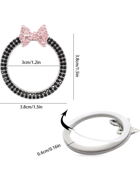 Anillo de Encendido de Coche ORIESSE Lazo Rosa Brillante