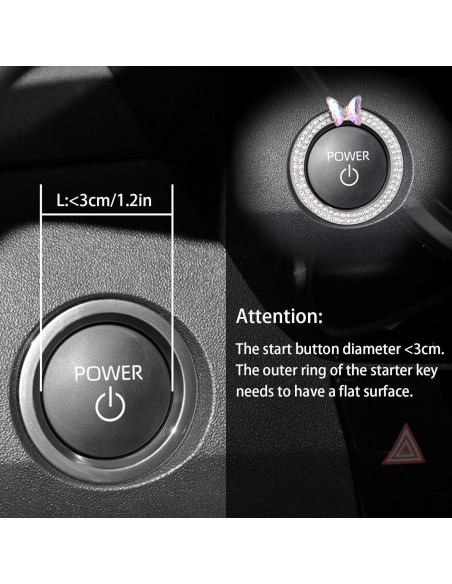 Anillo de Encendido de Coche ORIESSE Lazo Rosa Brillante